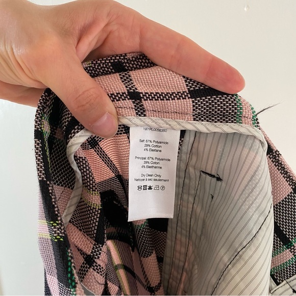 VERONICA BEARD Gemini Pink Plaid Tuxedo Pants Size 6 - Picture 12 of 13